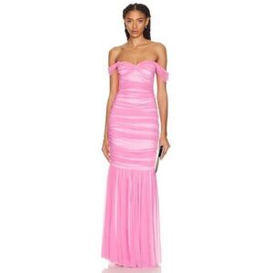 Norma Kamali Pink Off-Shoulder Midi Dress